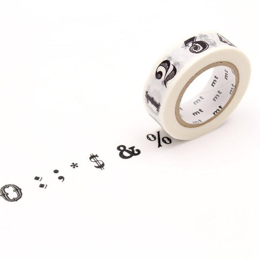 MT EX Washi Tape Number / Symbol Black