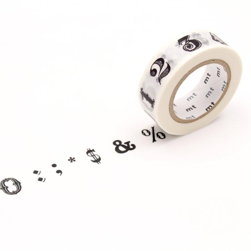 MT EX Washi Tape Number / Symbol Black Sample