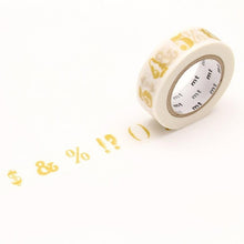 Load image into Gallery viewer, MT EX Washi Tape Number / Symbol Gold Sample
