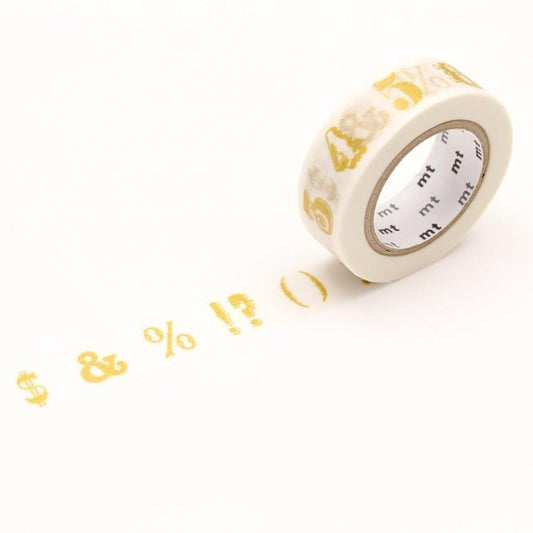 MT EX Washi Tape Number / Symbol Gold