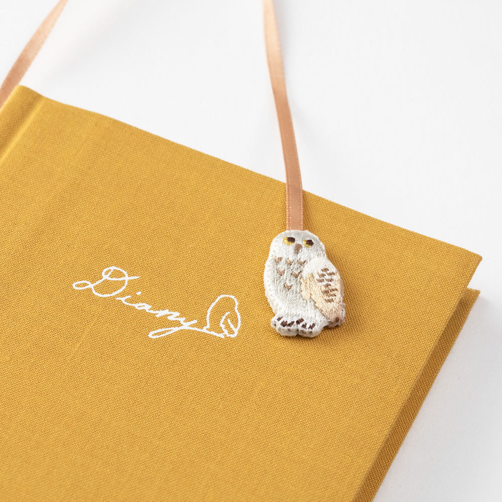Diary with embroidered bookmark Owl
