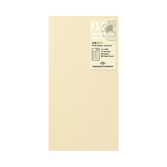 TRAVELER'S notebook Refill Free diary (monthly) 017