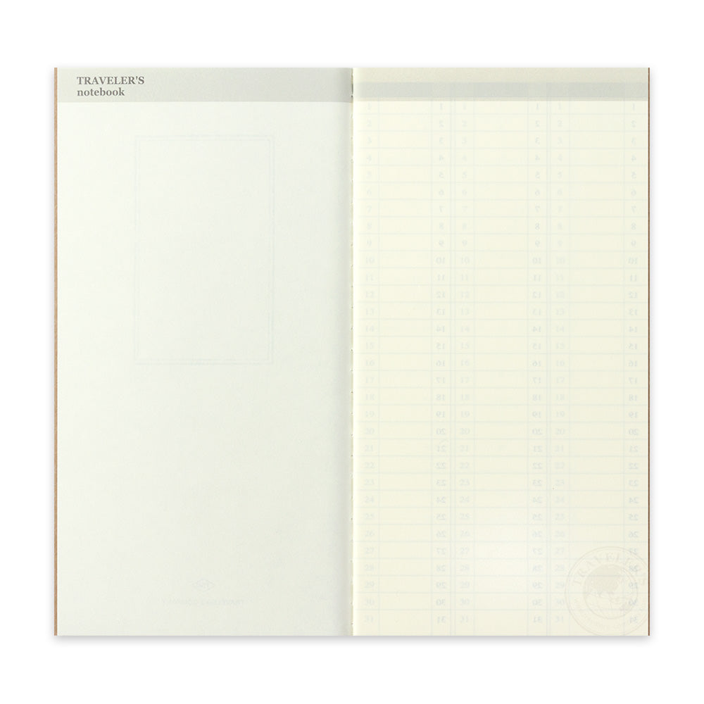 TRAVELER'S notebook Refill Weekly Free Vertical 018