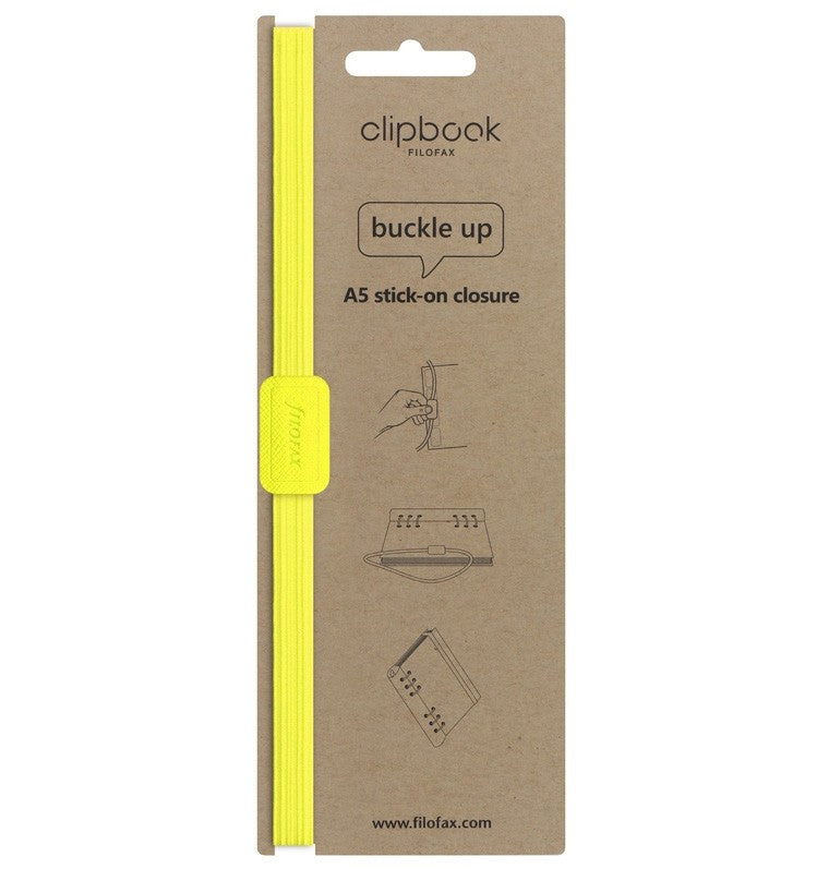 Clipbook Saffiano Fluoro A5 Elastic Closure Yellow