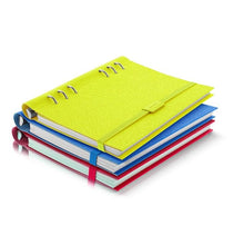 Load image into Gallery viewer, Clipbook Saffiano Fluoro A5 Elastic Closure Blue
