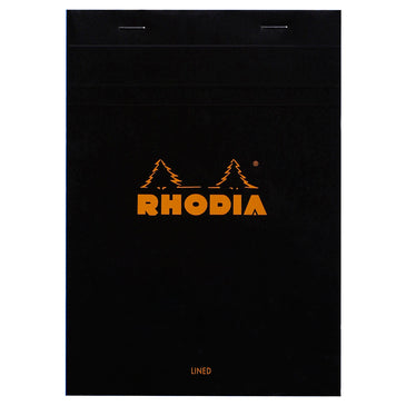 Rhodia Basics Black Stapled Line + Margin Ruled Notepad - No. 16