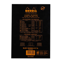 Load image into Gallery viewer, Rhodia Basics Black Stapled Line + Margin Ruled Notepad - No. 16
