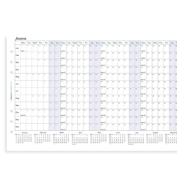 Horizontal Year Planner A5 2022