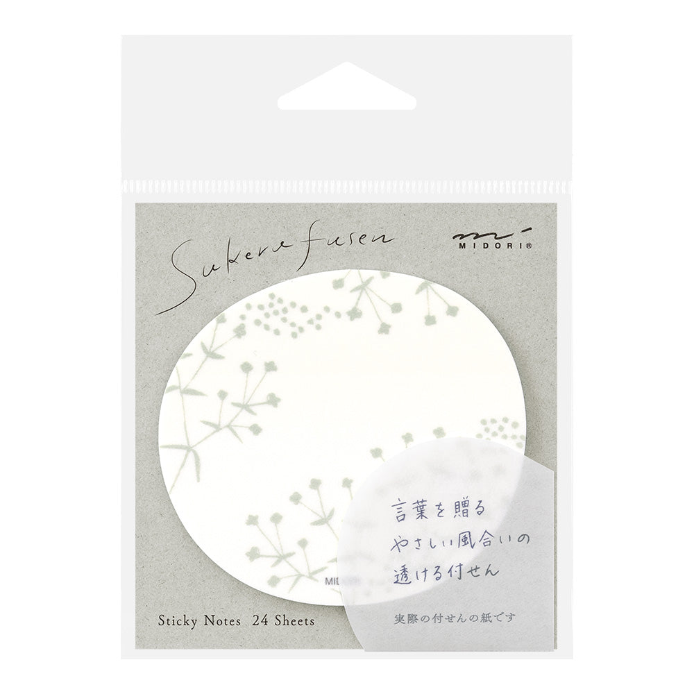 Sticky Notes Transparency Small Flowers White