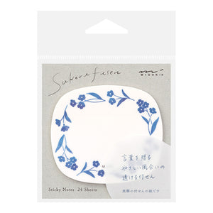 Sticky Notes Transparency Blue Flowers