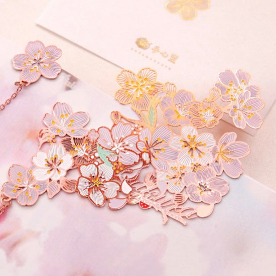 Sakura Bloom 18K Gold Plated Bookmark