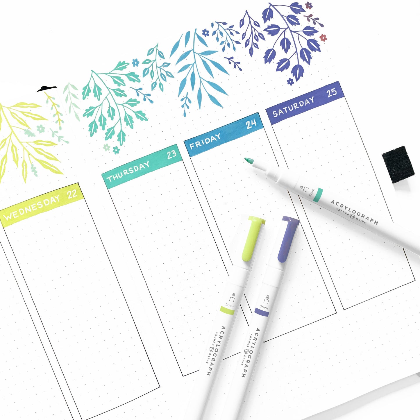 Acrylograph Pens Tropical Collection 0.7mm Tip