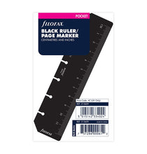 Load image into Gallery viewer, Ruler Page Marker Black Pocket

