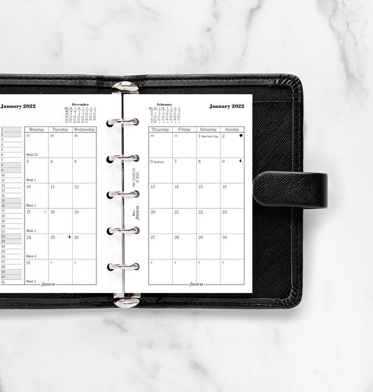 Month On Two Pages Diary Mini 2022