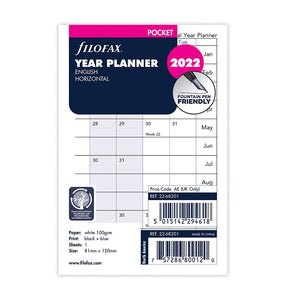 Horizontal Year Planner Pocket 2022