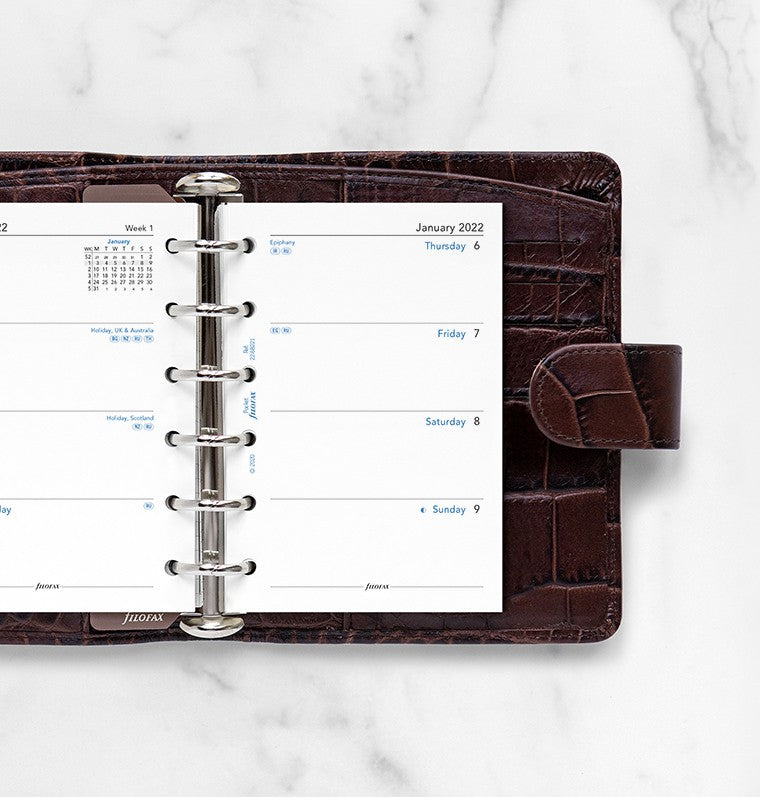 Week On Two Pages Diary Pocket 2022