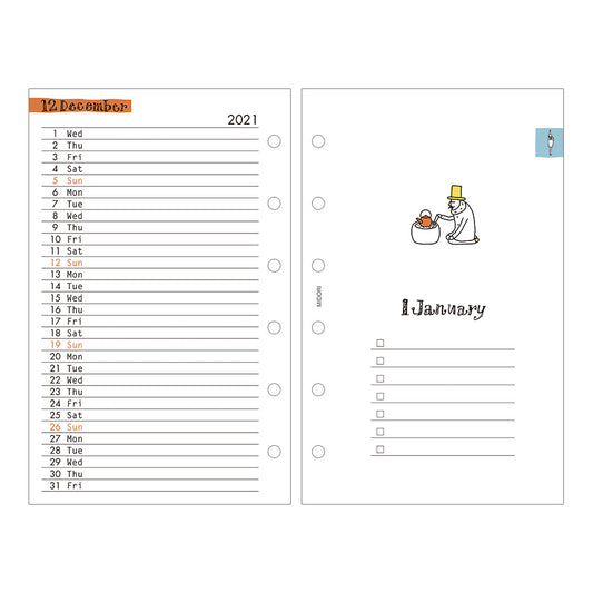 Refill (B7) for System Organizer Monthly + Weekly Ojisan 2022