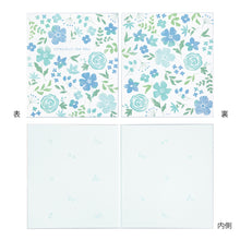 Load image into Gallery viewer, Folding Message Cardboard with Translucent Sticker Flowers Blue
