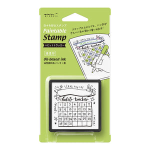 Paintable stamp Pre-inked habit tracker