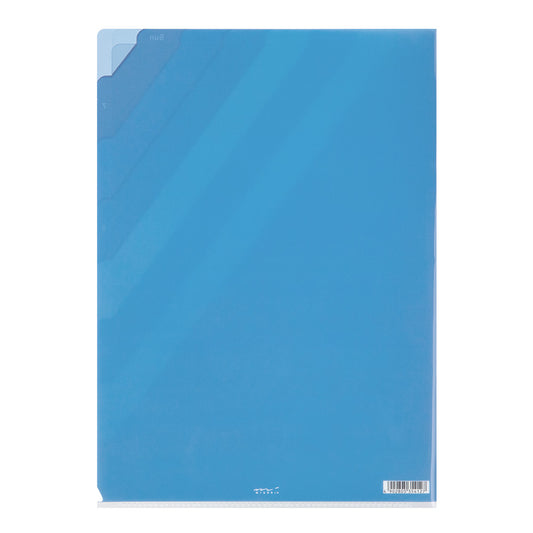 7 Pockets Clear Folder <A4> Stripes Blue