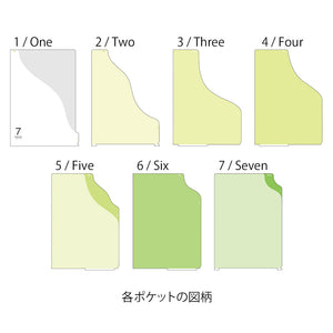 7 Pockets Clear Folder <A4> Gradation Green