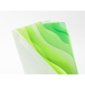 7 Pockets Clear Folder <A4> Gradation Green