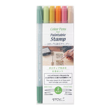 Load image into Gallery viewer, Color Pens for Paintable Stamp 6 pcs assorted- Positive
