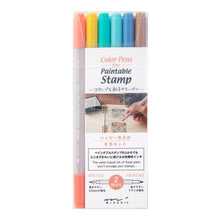 Load image into Gallery viewer, Color Pens for Paintable Stamp 6 pcs assorted- Happy
