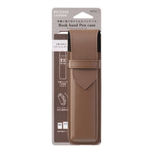 Load image into Gallery viewer, Book Band Pen Case Recycled leather for B6 - A5 Brown
