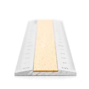 Aluminium Wooden Ruler (15cm) Light Brown