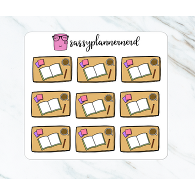 Study Desk Flatlay Stickers
