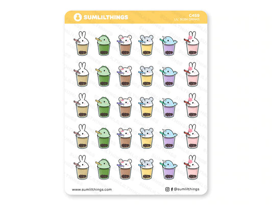 Lil' Boba Drinks // Boba Stickers