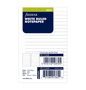 White Ruled Notepaper Mini Refill
