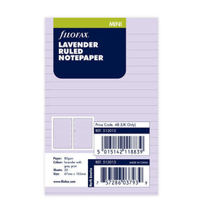 Lavender Ruled Notepaper Mini Refill