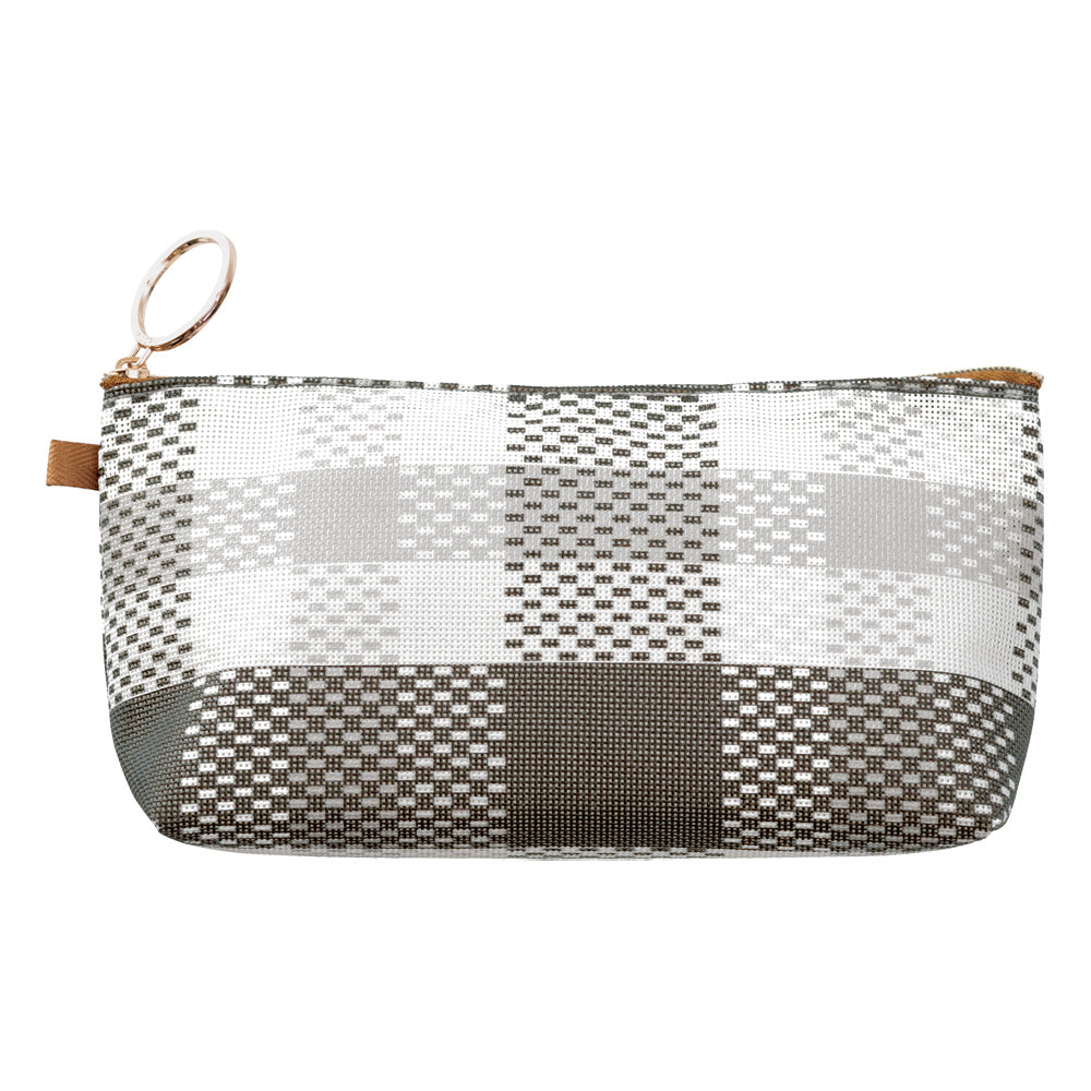 Mesh Graphics Gusset pouch Check Black