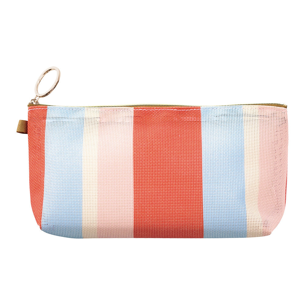 Mesh Graphics Gusset pouch Stripe Red