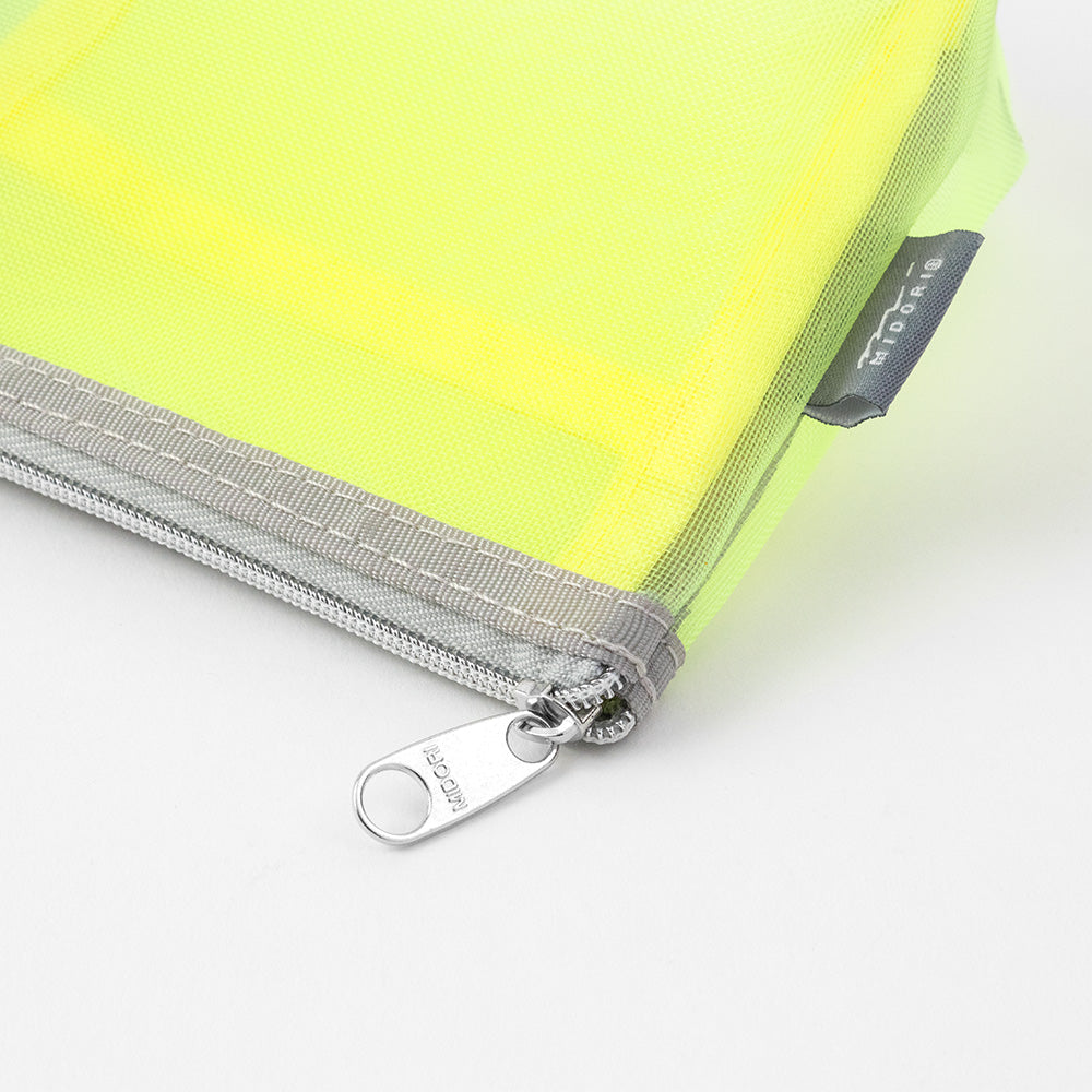 Pen & Tool Pouch Mesh with gusset Yellow-Green