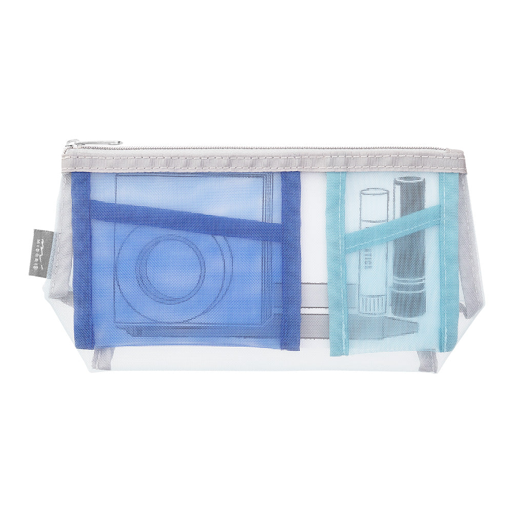 Pen & Tool Pouch Mesh with gusset Light Blue