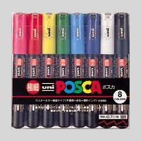 Load image into Gallery viewer, Uni-Posca Paint Marker Pen - Extra Fine Point - Set of 8
