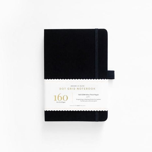 A5 Black Dot Grid Notebook
