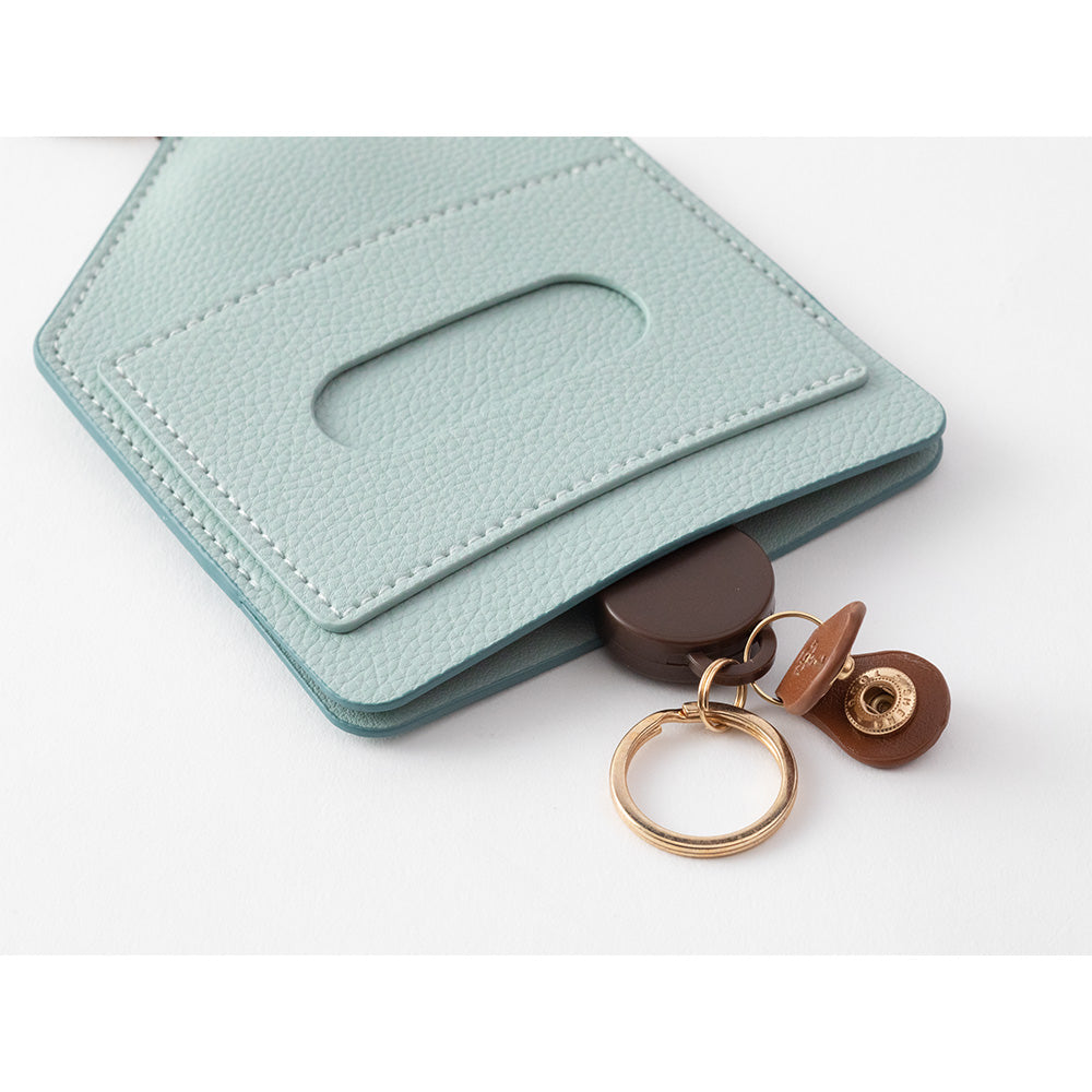 2-way Reel Case IC card & Key Light blue