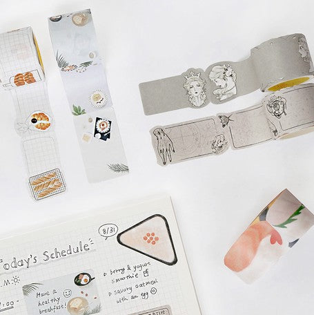 BGM Roll Sticky Note Breakfast Washi Tape
