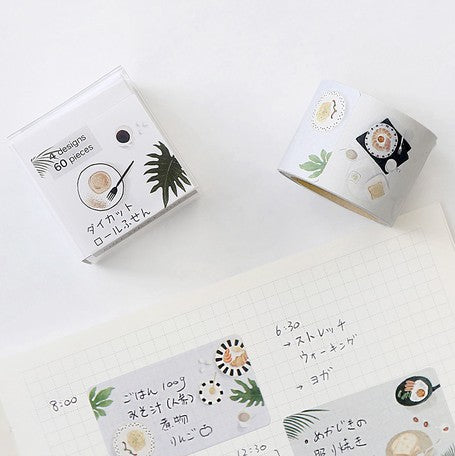 BGM Roll Sticky Note Breakfast Washi Tape
