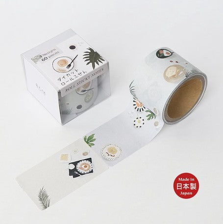 BGM Roll Sticky Note Breakfast Washi Tape