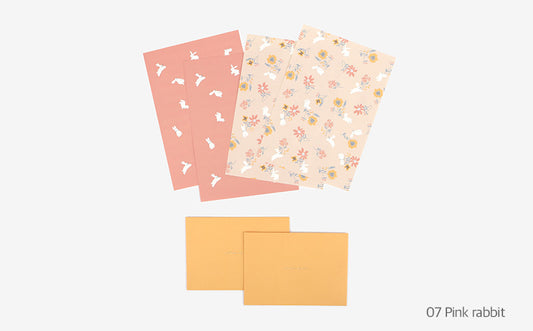 Dailylike Writing Papers & Envelope 07 Pink rabbit