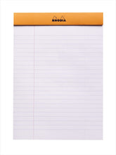 Load image into Gallery viewer, Rhodia Basics Orange Stapled Line + Margin Ruled Notepad - No. 16
