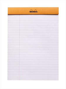 Rhodia Basics Orange Stapled Line + Margin Ruled Notepad - No. 16