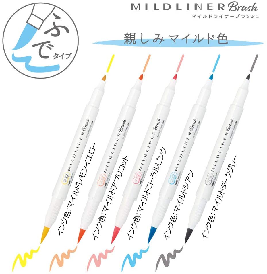 Zebra Mildliner- Orange 5 Colours Set