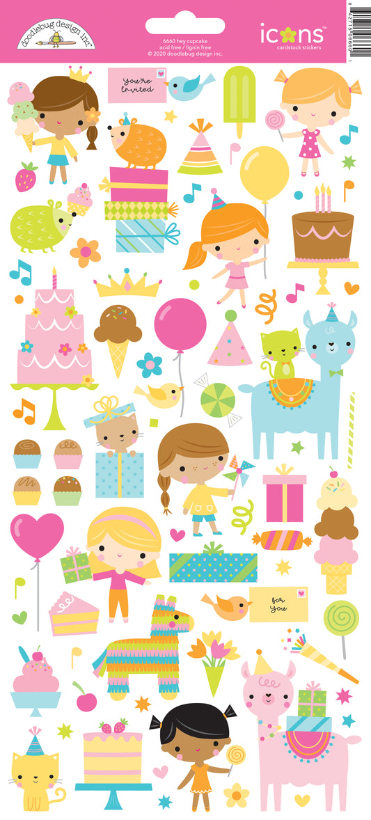 Hey Cupcake Icons Sticker