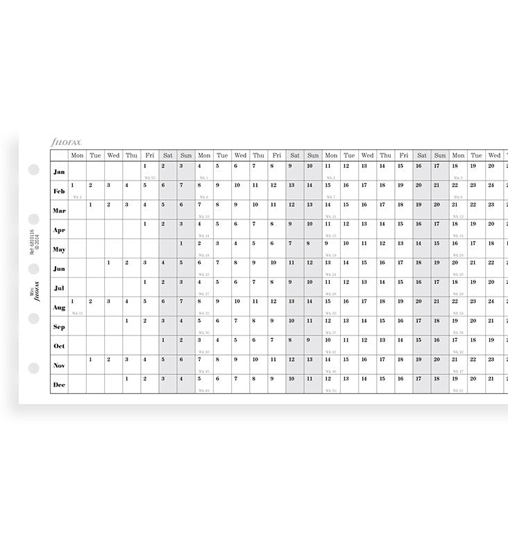 Horizontal Year Planner Mini 2022